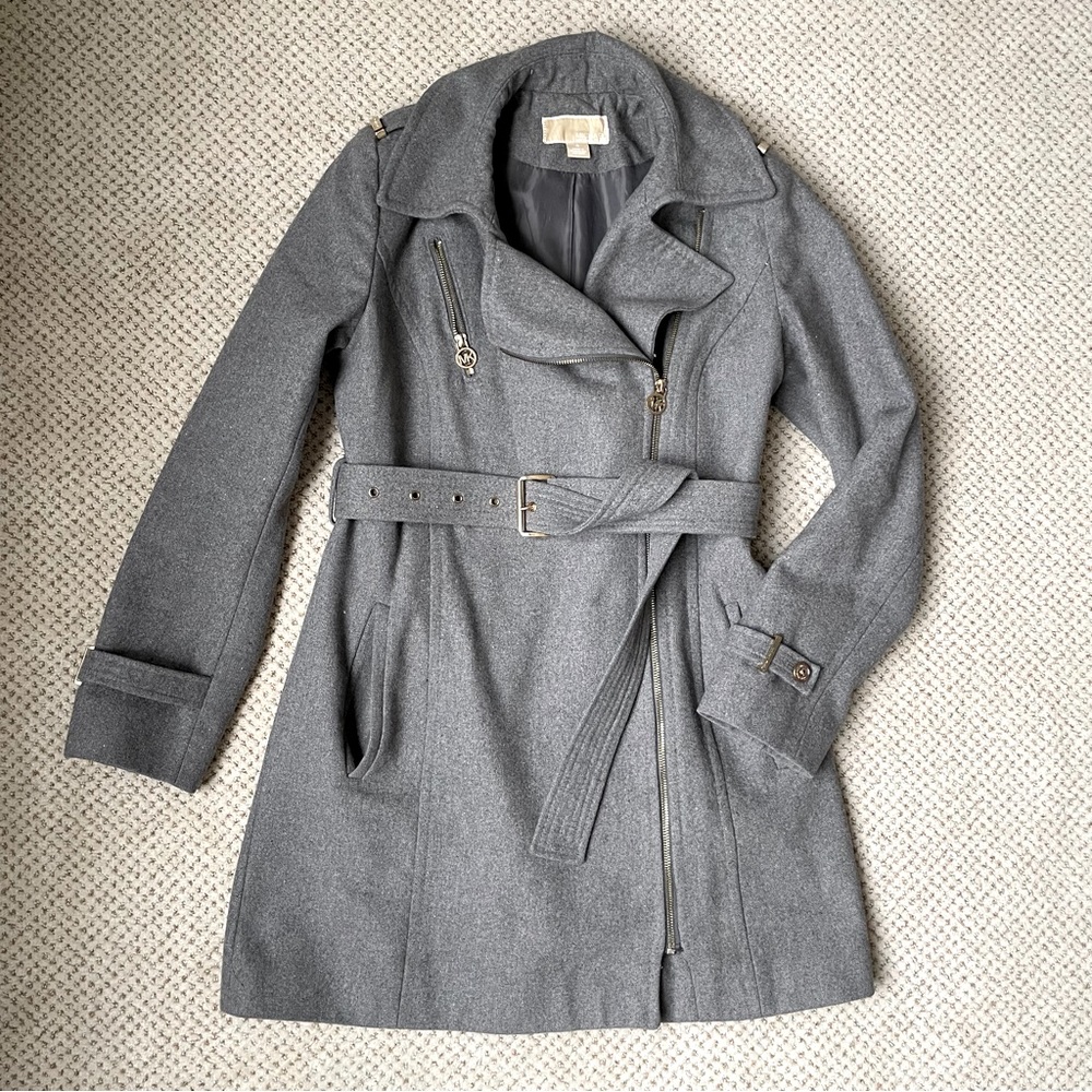 Michael Kors grey wool peacoat